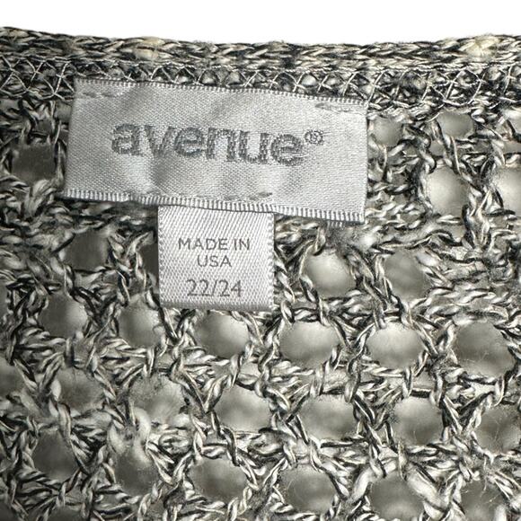 AVENUE Sweater Womens Size 22/24 Open Knit Dolman Sleeve - Picture 3 of 5